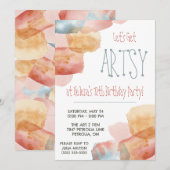 Laten we Artsy halen! Waterverf Paint, kunstverjaa Kaart (Voorkant / Achterkant)