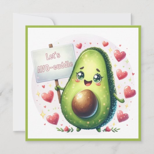 Laten we Avo-knuffel Schattigee Valentijnsdag Cust Feestdagenkaart (Voorkant)