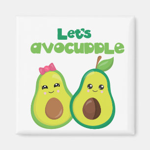 Laten we Avocado Cute Love Couplet vermijden Magneet