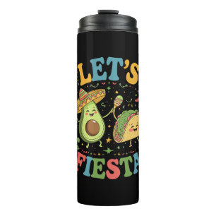 Laten we Avocado en Tacos Cinco De Mayo vieren Thermosbeker