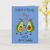 Laten we AvoCuddle Avodado Pun Wenskaart Kaart (Gele Bloem)