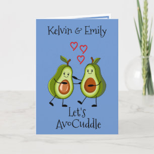 Laten we AvoCuddle Avodado Pun Wenskaart Kaart