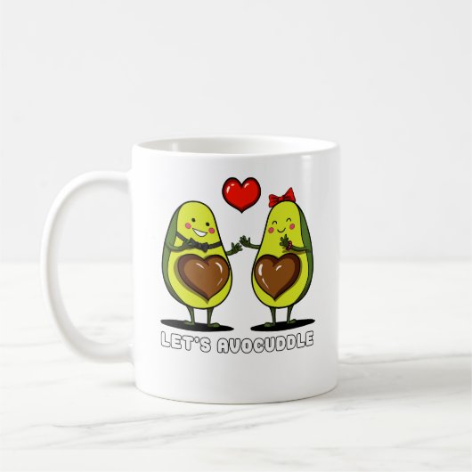 Laten we Avocuddle Cute Avocado Vegan Joke Koffiemok (Links)