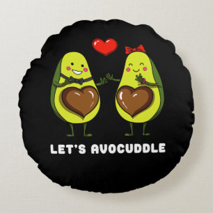Laten we Avocuddle Cute Avocado Vegan Joke Rond Kussen