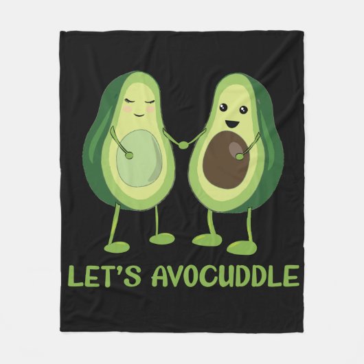 Laten we Avocuddle - Funny Avocado Pun Fleece Deken (Voorkant)