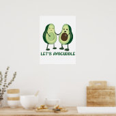 Laten we Avocuddle - Funny Avocado Pun Poster (Keuken)