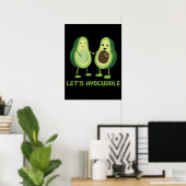 Laten we Avocuddle - Funny Avocado Pun Poster (Thuiskantoor)