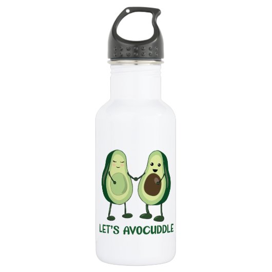 Laten we Avocuddle - Funny Avocado Pun Waterfles (Voorkant)