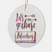 Laten we avonturen najagen Adventures Retro quote  Keramisch Ornament (Links)