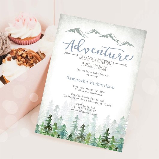 Laten we Avontuur Beginnen Bos Baby Shower Kaart