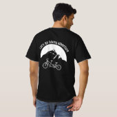 Laten we avontuurlijk mannen zwart-wit gaan fietse t-shirt (Achterkant volledig)