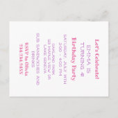 Laten we Axolotl Meisje's Verjaardagsfeestje Viere Briefkaart (Achterkant)