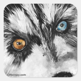 Laten we B&W-vierkante sticker uitvoeren