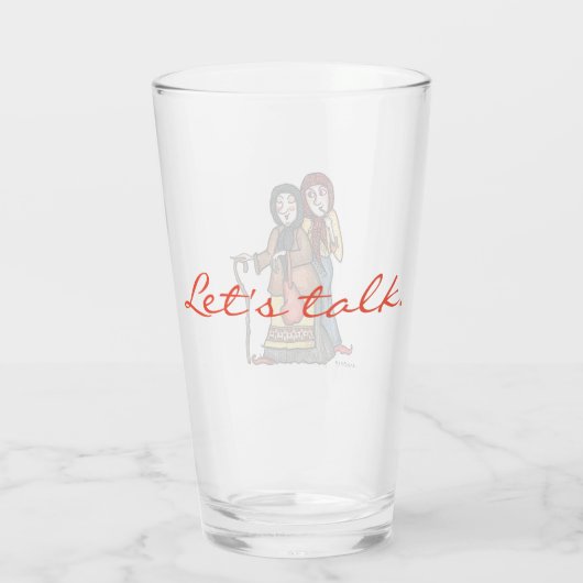 Laten we Babas Ukraine Folk Art spreken Glas (Achterkant)