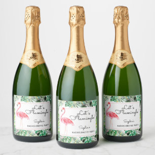 Laten we bachelorette mousserende wijn etiketten f