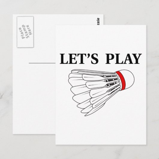 Laten we Badminton spelen Briefkaart (Voorkant / Achterkant)