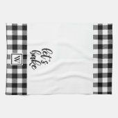 Laten we Bake Buffalo Pset Monogram Black White Theedoek (Horizontaal)