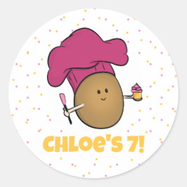 Laten we bakken! Bakkersfeest van kind Ronde Sticker