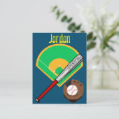 "Laten we bal spelen" Baseball Briefkaart (Staand voorkant)