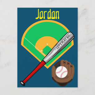 "Laten we bal spelen" Baseball Briefkaart
