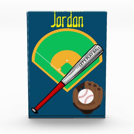 "Laten we bal spelen" Baseball Fotoblokken (Voorkant)