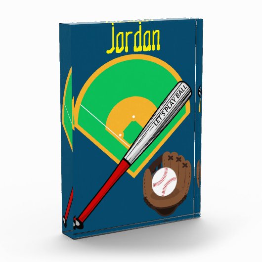 "Laten we bal spelen" Baseball Fotoblokken (Links)