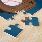 "Laten we bal spelen" Baseball Puzzle met naam! Legpuzzel (Zijkant)