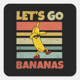 Laten we Banana Bananas Kinder Funny gaan Vierkante Sticker