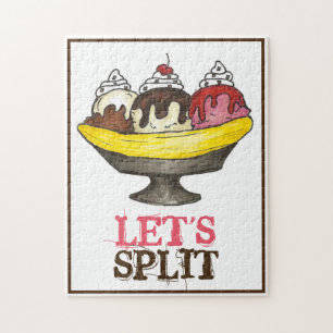 Laten we Banana Ice Cream Sundae Dessert Foodie sp Legpuzzel