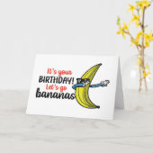 Laten we Bananas Funny Birthday gaan Kaart (Gele Bloem)