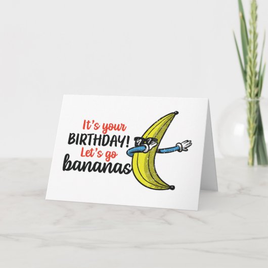 Laten we Bananas Funny Birthday gaan Kaart (Voorkant)
