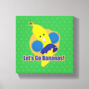 Laten we Bananas gaan! Canvas Afdruk
