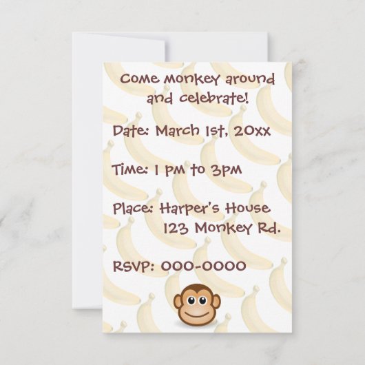 Laten we Bananas gaan Kaart (Achterkant)