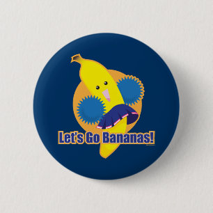 Laten we Bananas gaan! Ronde Button 5,7 Cm