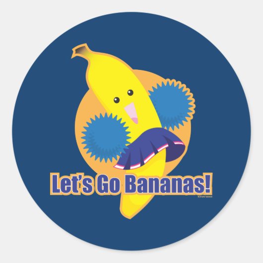Laten we Bananas gaan! Ronde Sticker (Voorkant)