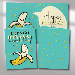 Laten we Bananen Gaan – Gefeliciteerd Kaart