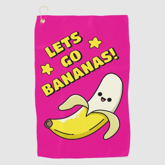 Laten we Bananen Gaan! Golfhanddoek (Voorkant)