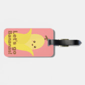 Laten we Bananen gaan met deze schattige en gelukk Bagagelabel (Achterkant horizontaal)