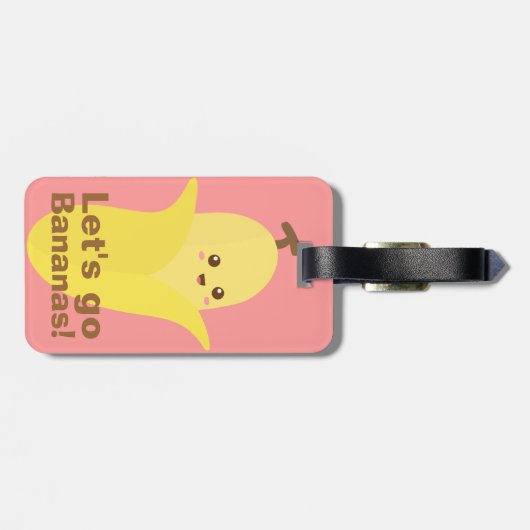 Laten we Bananen gaan met deze schattige en gelukk Bagagelabel (Achterkant horizontaal)