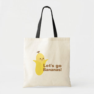 Laten we Bananen gaan met deze schattige en gelukk Tote Bag