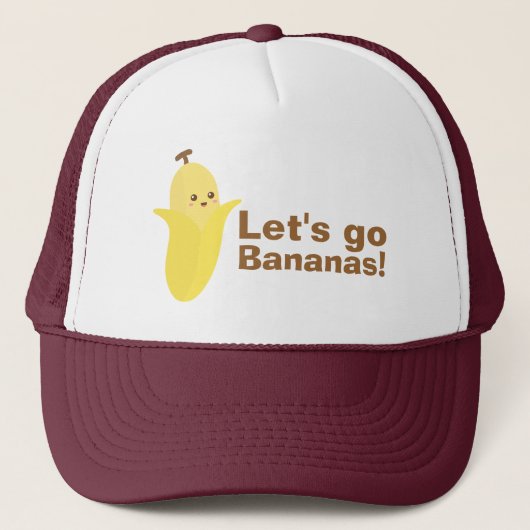 Laten we Bananen gaan met deze schattige en gelukk Trucker Pet (Voorkant)