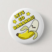 Laten we Bananen Gaan! Ronde Button 5,7 Cm (Voorkant)
