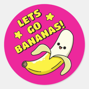 Laten we Bananen Gaan! Ronde Sticker