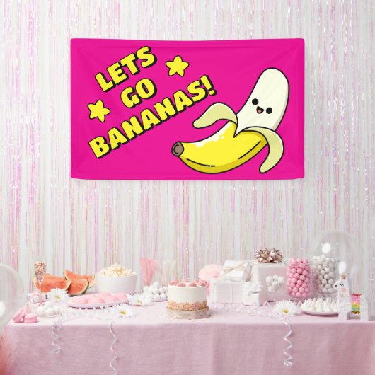 Laten we Bananen Gaan! Spandoek (Feest)