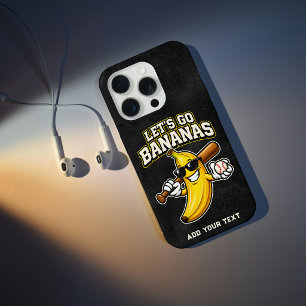 Laten we Bananen Retro Honkbal Banaan Grappig iPhone 15 Pro Case