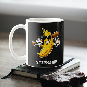 Laten we Bananen Retro Honkbal Banaan Grappig Koffiemok