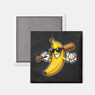 Laten we Bananen Retro Honkbal Banaan Grappig Magneet