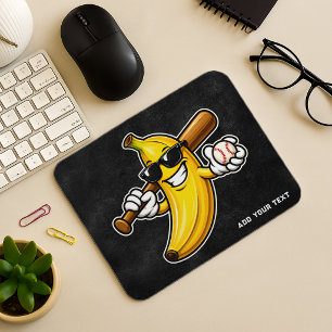 Laten we Bananen Retro Honkbal Banaan Grappig Muismat