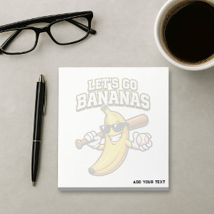 Laten we Bananen Retro Honkbal Banaan Grappig Notitieblok