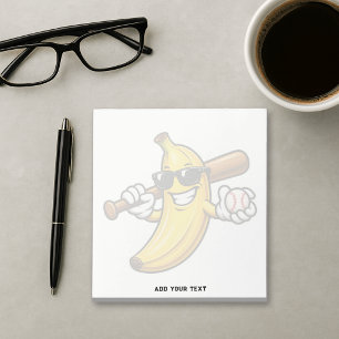 Laten we Bananen Retro Honkbal Banaan Grappig Notitieblok